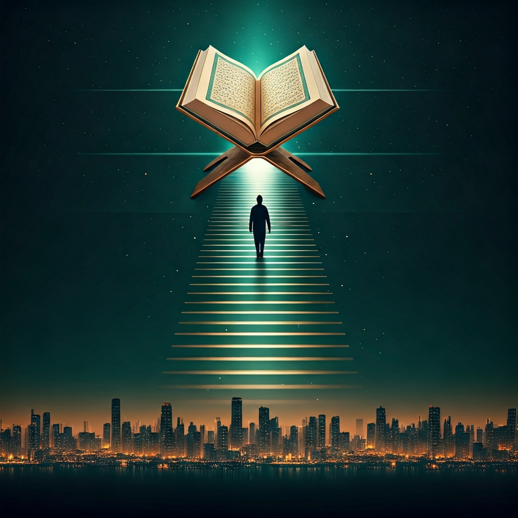 Nur yolunda yürüyen insan ve ilahi kelama açılan kapı